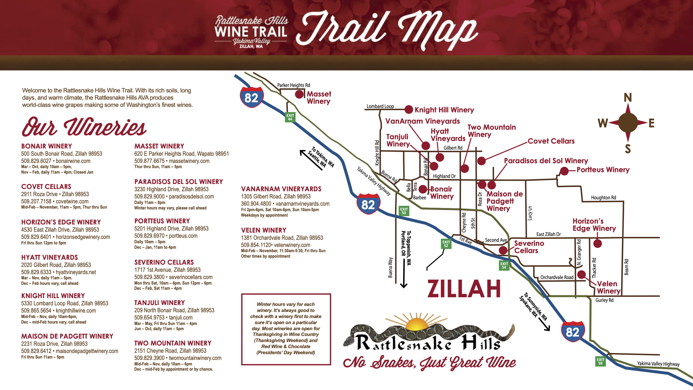 rattlesnake hills wine map in Yakima